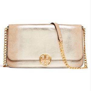 Like new Tory Burch gold cross body bag